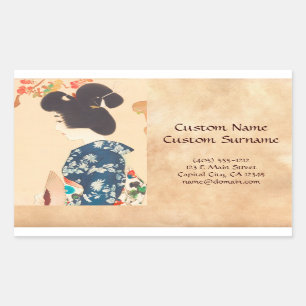 100 Figures of Beauties Wearing Takasago Kimonos Rechthoekige Sticker