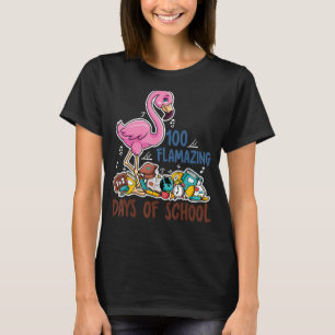100 Flamazing Days of School for Teacher Kinder Fl T-shirt