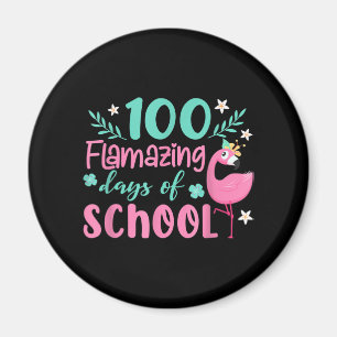 100 Flamazing Days of School Funny Flamingo Magneet