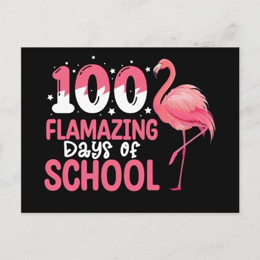 100 Flamingo Dagen van School Flamingo Docent Briefkaart (Voorkant)
