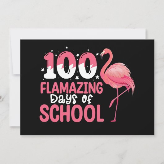 100 Flamingo Dagen van School Flamingo Docent Kaart (Voorkant)