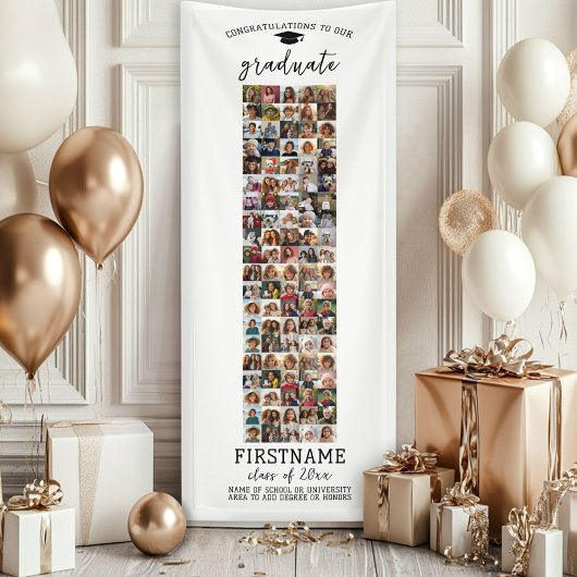 100 Foto Collage Afstuderen Modern Minimaal Wit Spandoek