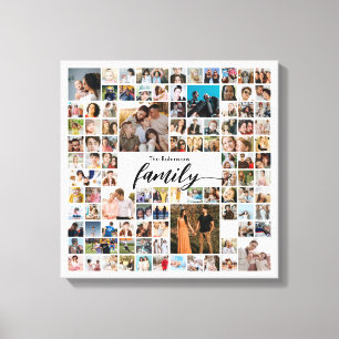 100 Foto Collage Op Maat Gemaakte Familie Foto's Canvas Afdruk