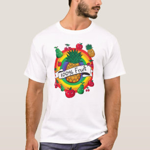 "100% fruit" regenboogkleurige kawaii-vruchten T-S T-shirt