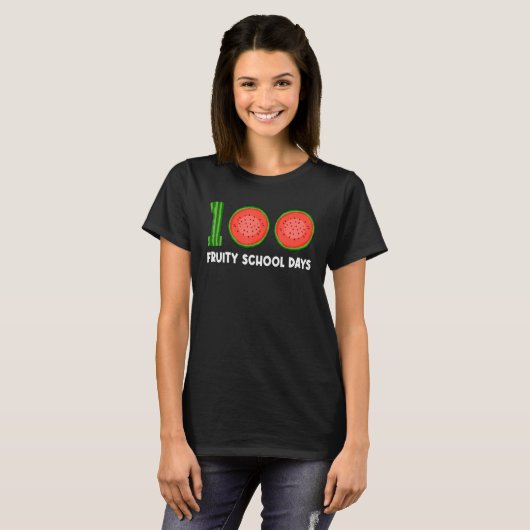 100 Fruity School Days Watermelon Tropical Fruit M T-shirt (Voorkant volledig)