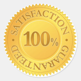 100% garantie ronde sticker