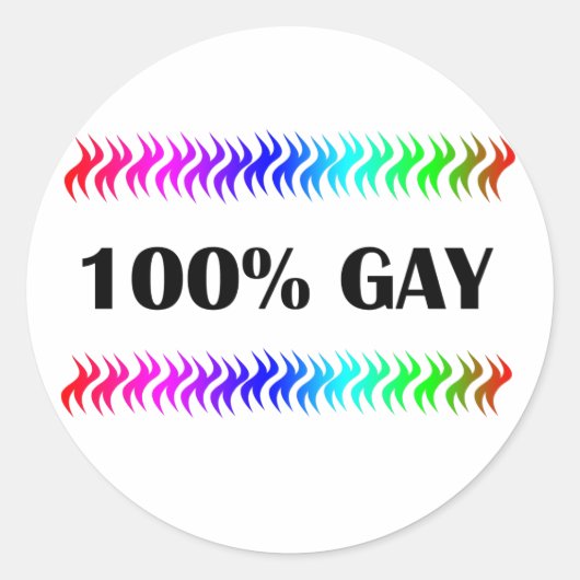 100% Gay Ronde Sticker (Voorkant)