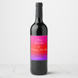 100 % geluk feestelijk magenta rood Paars Ombre Wijn Etiket