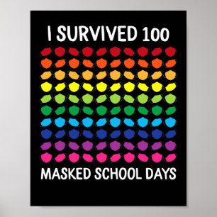 100 gemaskerde schooldagen 100ste schooldag overle poster