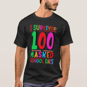 100 gemaskerde schooldagen gelukkig 100e dag t-shirt