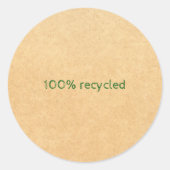 100% Gerecycleerd Ronde Sticker (Voorkant)