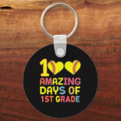 100 geweldige dagen van 1e klas softbyll player St Sleutelhanger (Voorkant)
