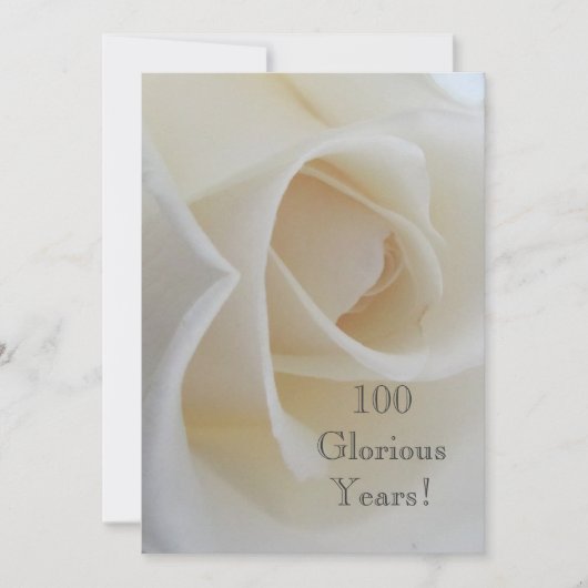 100 GloriousYears!-Birthday Celebration/White Rose Kaart (Voorkant)