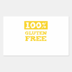 100% glutenvrij rechthoekige sticker