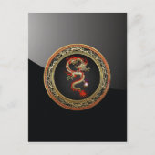 [100] Golden Chinese Dragon Fucanglong Briefkaart (Voorkant)