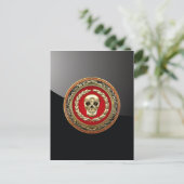 [100] Golden Skull Briefkaart (Staand voorkant)