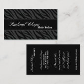 100 Gray Black Zebra Print Pattern Visitekaartje (Voorkant / Achterkant)