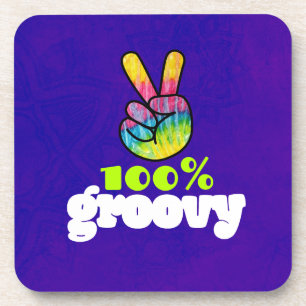 100% Groovy met Rainbow Hand Peace Sign Drankjes Onderzetter
