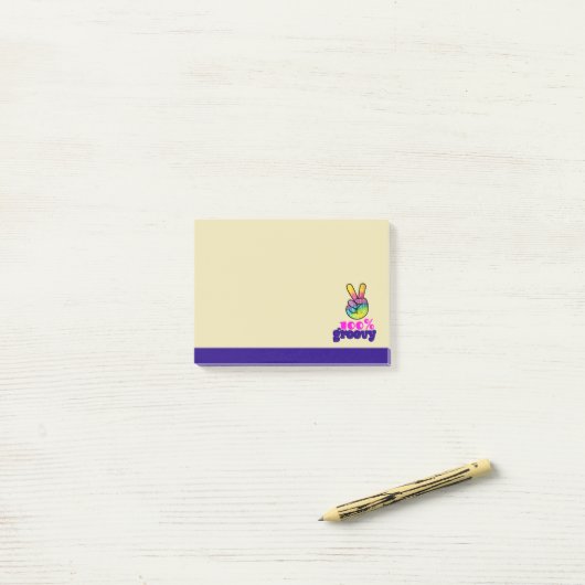 100% Groovy Rainbow Hand Peace Sign Post-it® Notes (Op bureau)