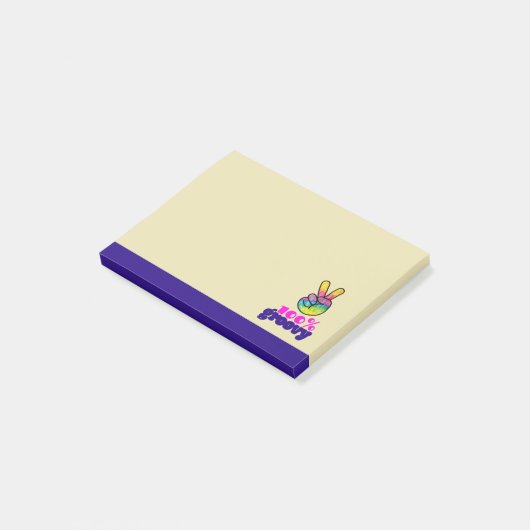 100% Groovy Rainbow Hand Peace Sign Post-it® Notes (Schuin)