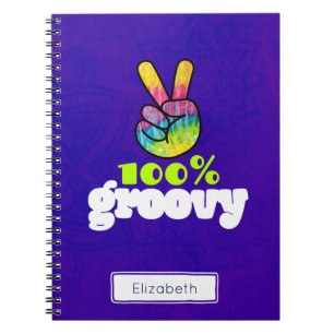 100% Groovy-regenboog met handse vredestichting un Notitieboek