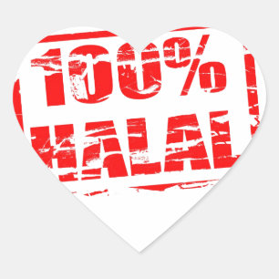 100% halal hart sticker