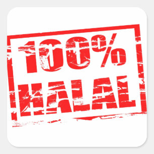 100% halal vierkante sticker