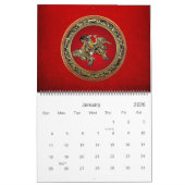 [100] Hokusai - Shoki Riding Shishi Lion Kalender (Jan 2026)