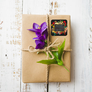 100 % honing uit de keuken van Floral Vierkante Sticker