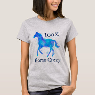 100% Horse Crazy Waterverf Horse T-shirt