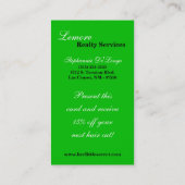 100 Hot Green Polkadot Pokadot Carte de visite (Dos)