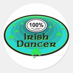 100% Ierse danser Ronde Sticker