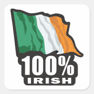 100% Ierse trots om Iers te zijn Vierkante Sticker