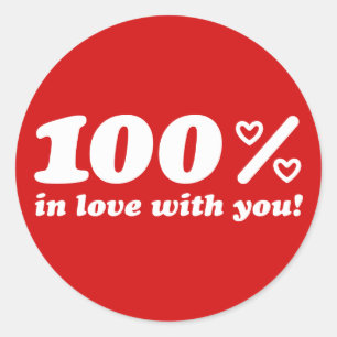 100% in liefde met jou ronde sticker