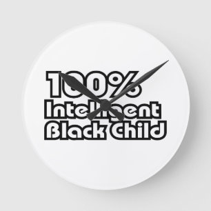 100% intelligent zwart kind ronde klok
