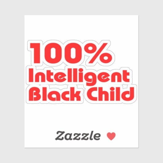 100% intelligent zwart kind sticker (Vel)
