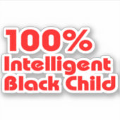 100% intelligent zwart kind sticker (Voorkant)