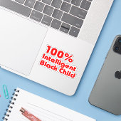 100% intelligent zwart kind sticker (Laptop met iPhone)