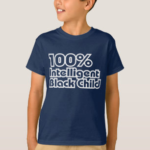 100% intelligent zwart kind t-shirt