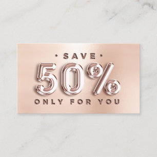 100 INVOEGSEL QRCODE 50%OFF ROOS Roze ballonnen in Visitekaartje