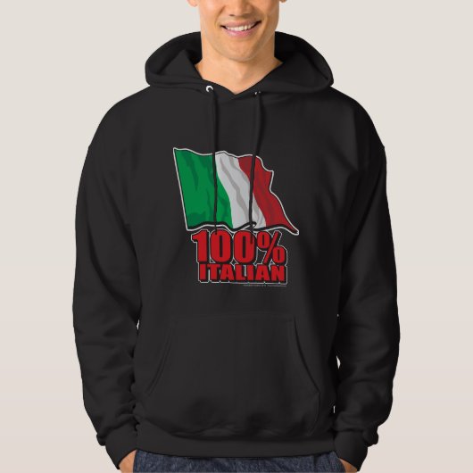 100% Italiaanse vlag Hoodie (Voorkant)