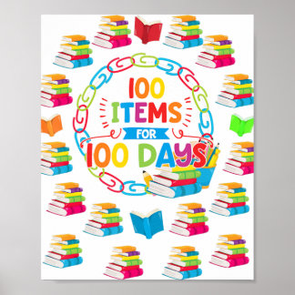100 items voor 100 dagen 100e dag Shirt op school Poster