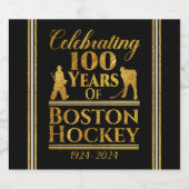 100 jaar Boston Hockey Bier Etiket (Enkel label)