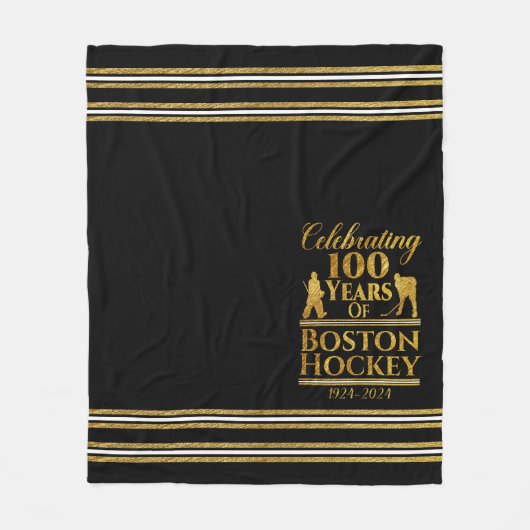 100 jaar Boston Hockey Fleece Deken (Voorkant)