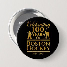 100 jaar Boston Hockey Ronde Button 7,6 Cm