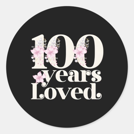 100 Jaar Geliefd Oma 100e Py 100 Ronde Sticker (Voorkant)