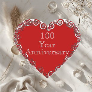 100 Jaar Jubileum Mijlpaal Romantisch Modern Hart Sticker
