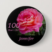 100 jaar oud, roze roze roze Button (Voorkant)