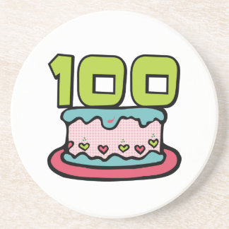 100 jaar oude Birthday Cake Zandsteen Onderzetter