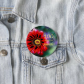 100 jaar oude, Vivid Red Gazania Bloedroem Button (In situ)